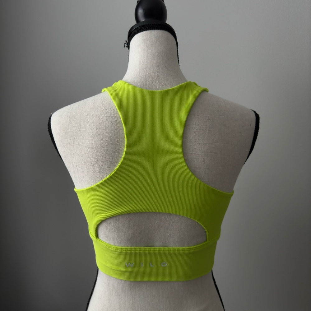 Green Racerback Sports Bra with Cutout Detail